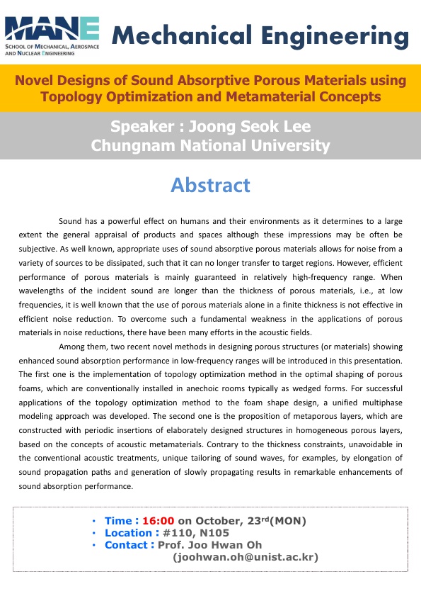 [MEN] Novel Designs of Sound Absorptive Porous Materials using ..
