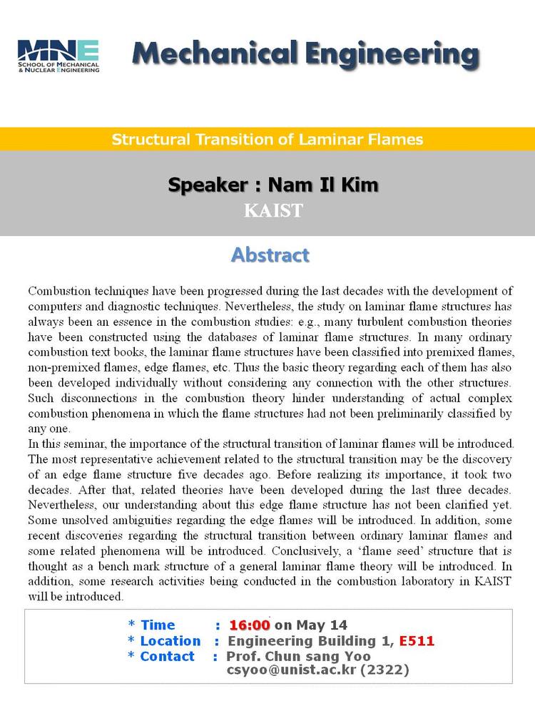 Structural Transition of Laminar Flames